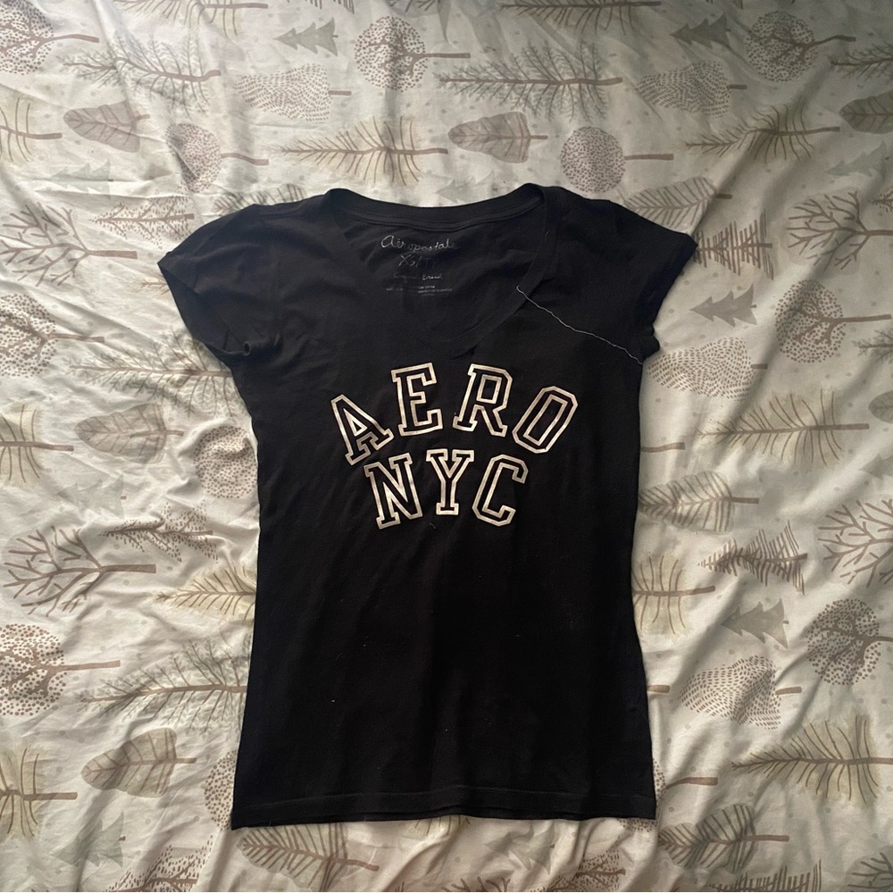 Aeropostale Black AERO NYC Logo Tee